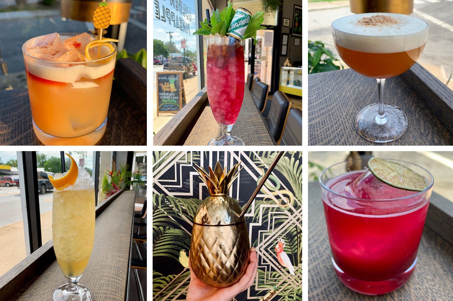 Signature house cocktail collection with fresh citrus and herbal notes