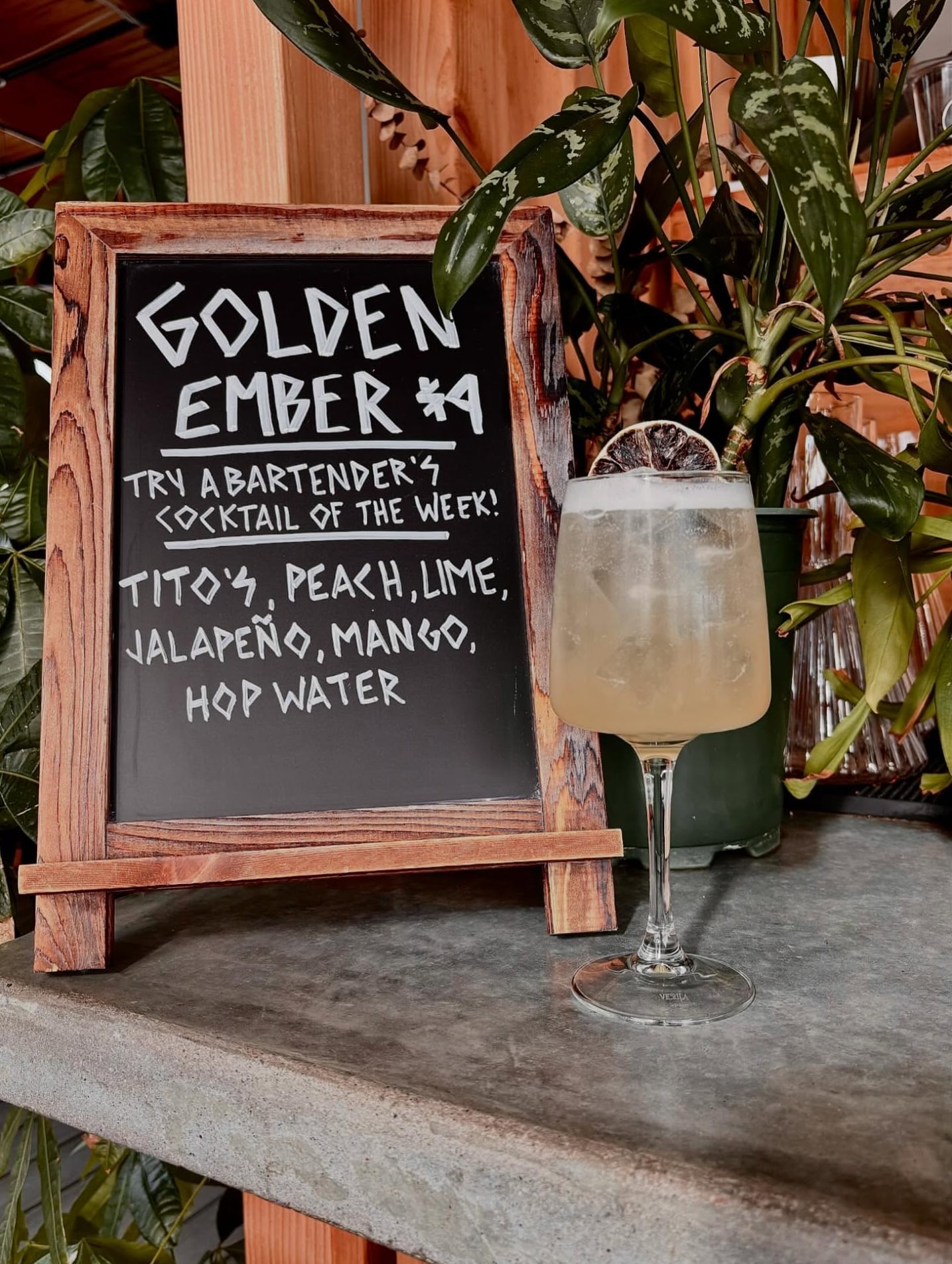 Try the 'Golden Ember': A spicy-sweet cocktail twist with mango and hop water.