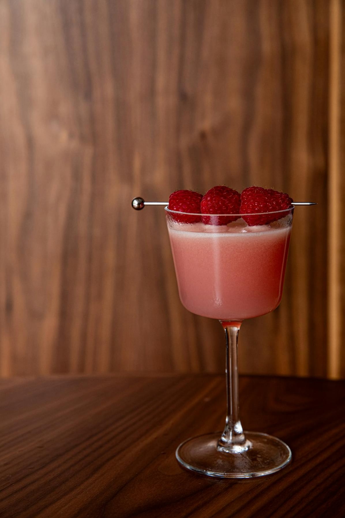 Pink raspberry cocktail.