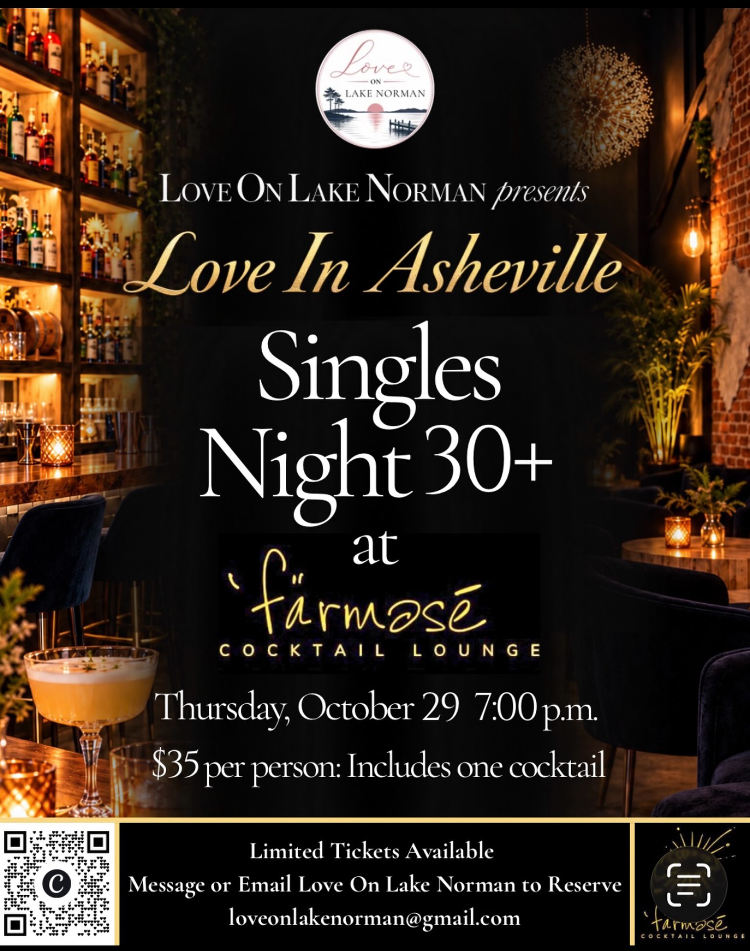 Singles Night (30+) with Love On Lake Norman