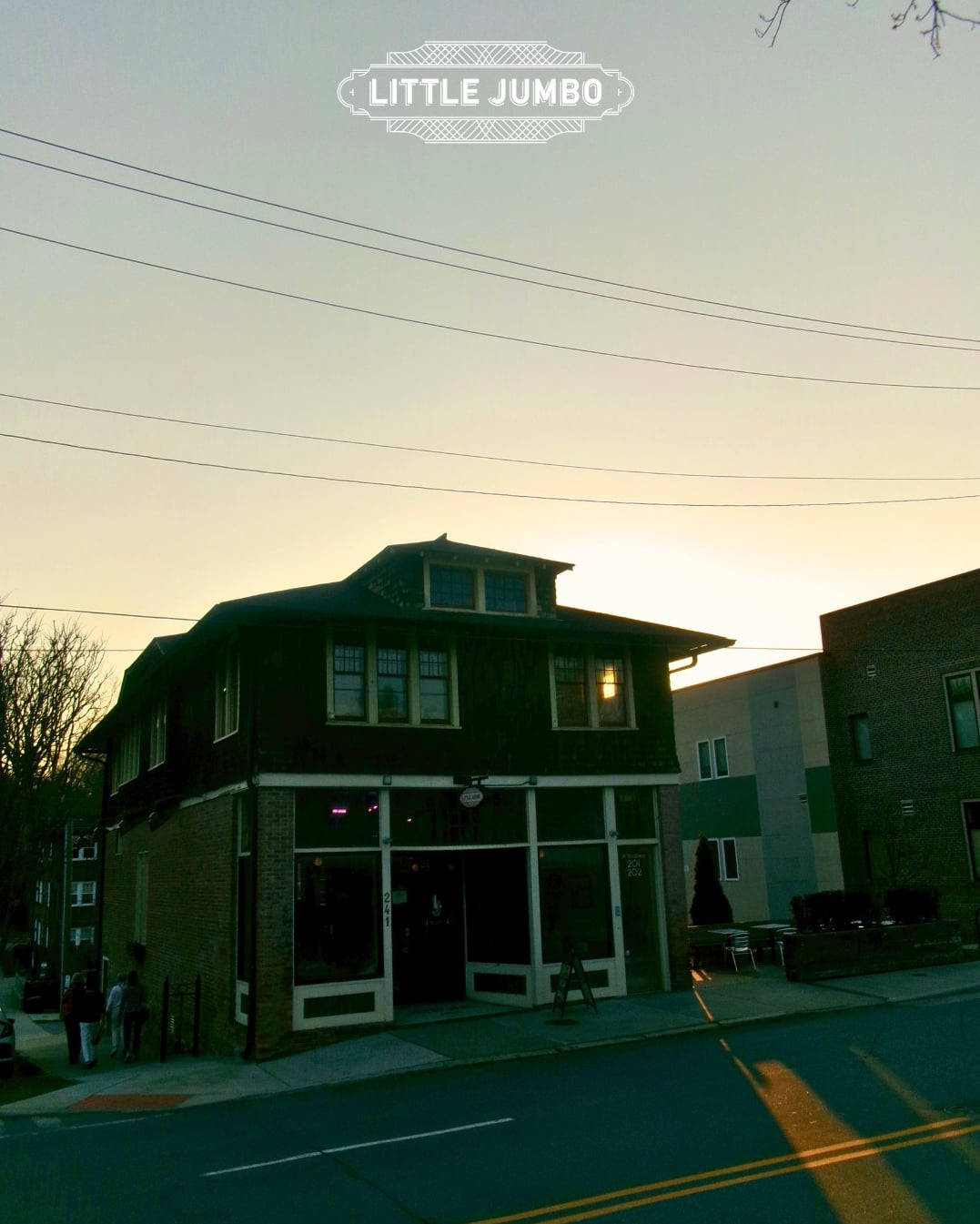 Little Jumbo exterior at golden hour