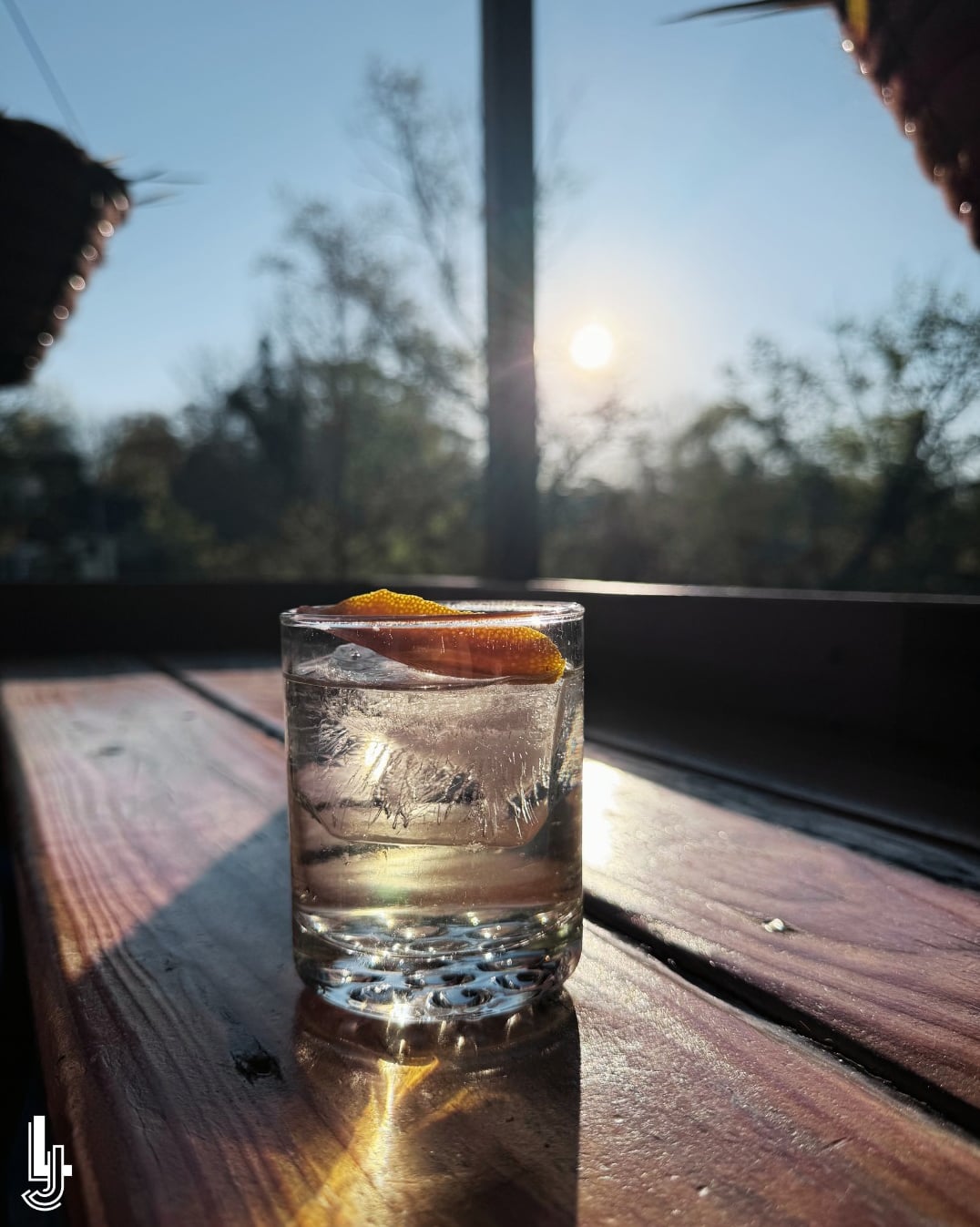 Crafted cocktail at our garden patio retreat