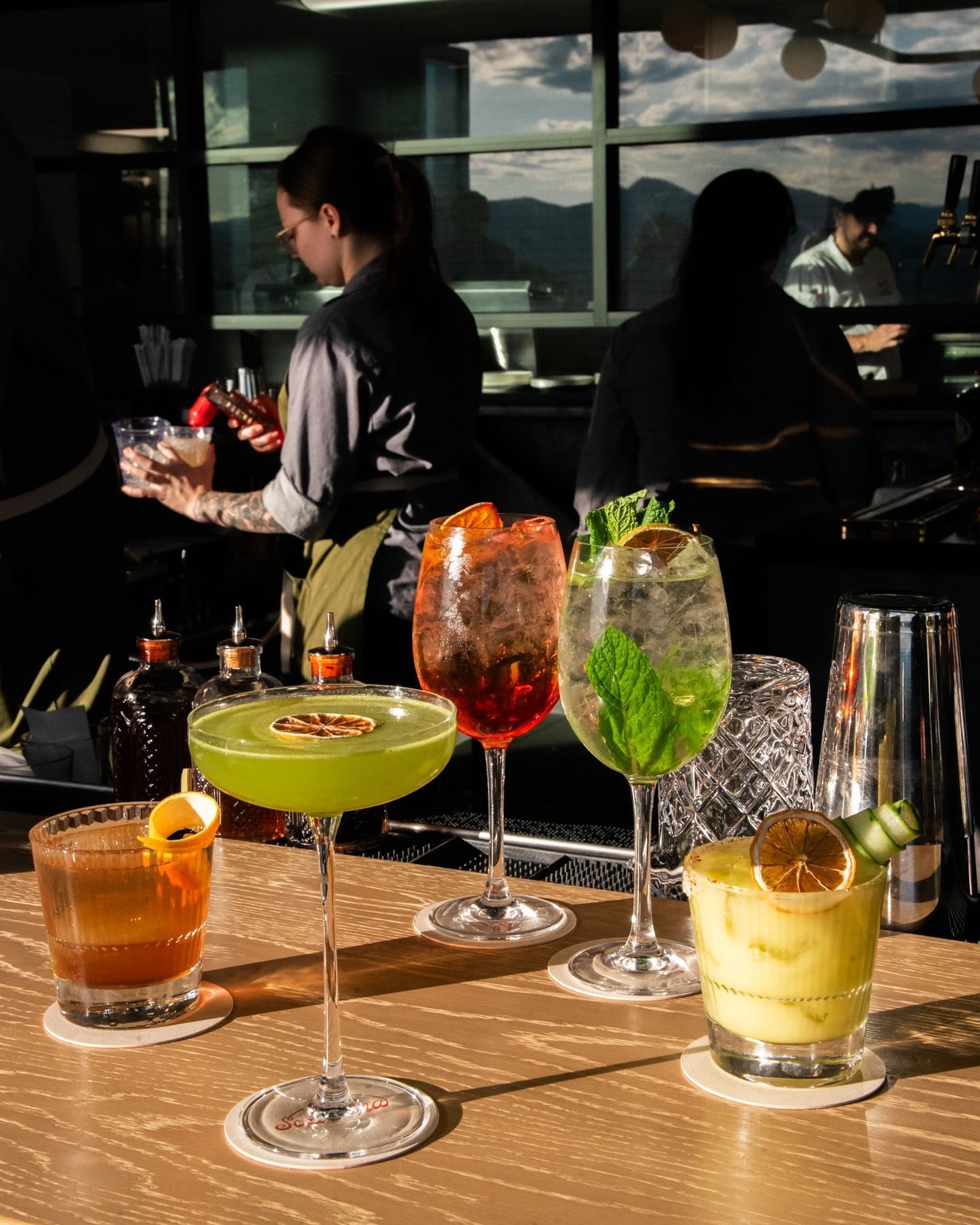 Signature craft cocktails served at the venue.