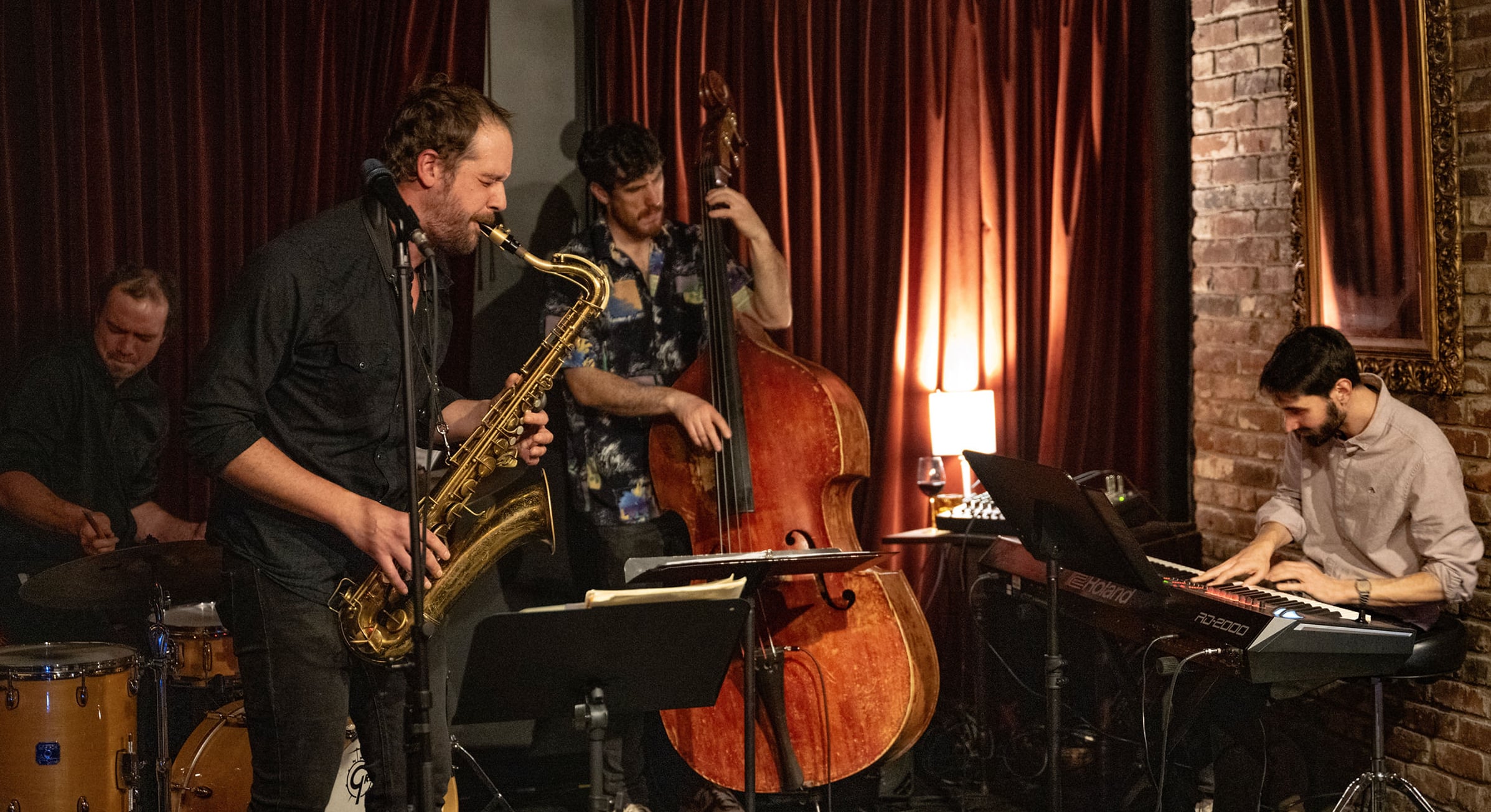 Live jazz band performing at the venue