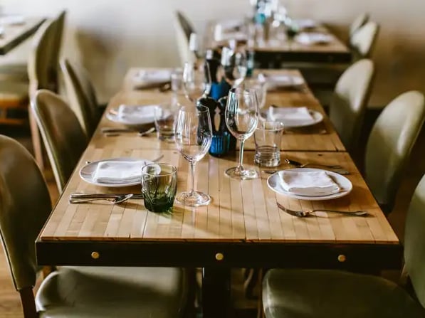 Elegant table setting in Jargon's dining room