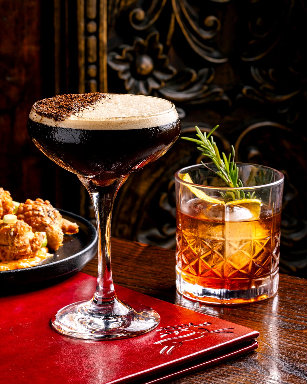 Espresso martini with artisan garnish
