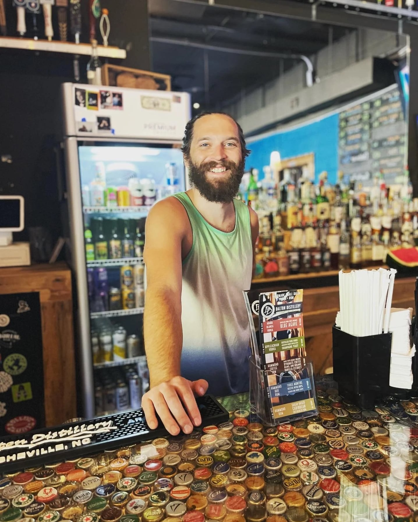 Bartender at the Dalton Distillery bar