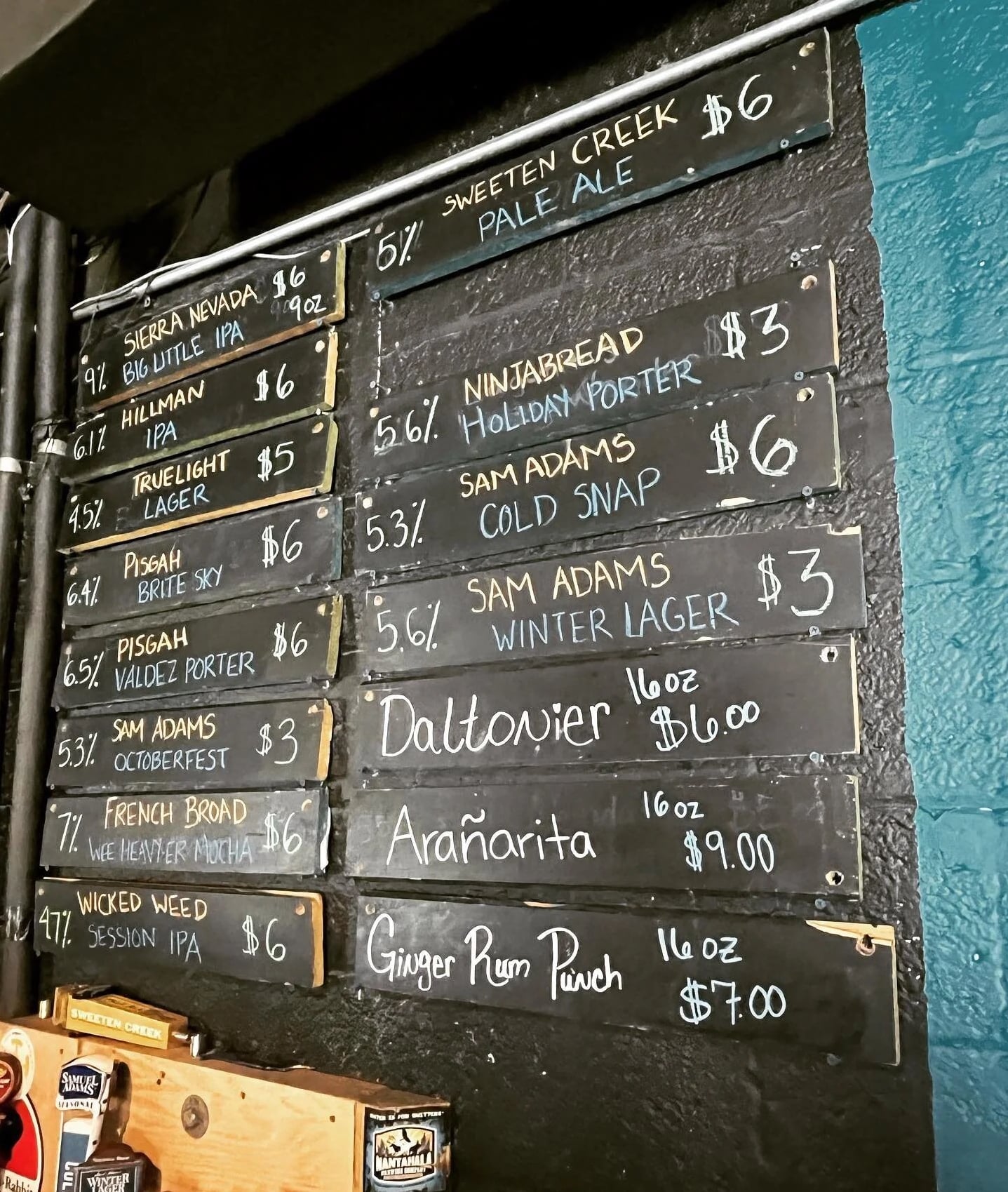 Dalton Distillery drink menu