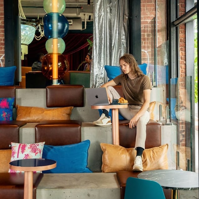 Tiered lounge seating at After/Glow